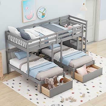 Amazon.com: Harper & Bright Designs Triple Bunk Bed Full